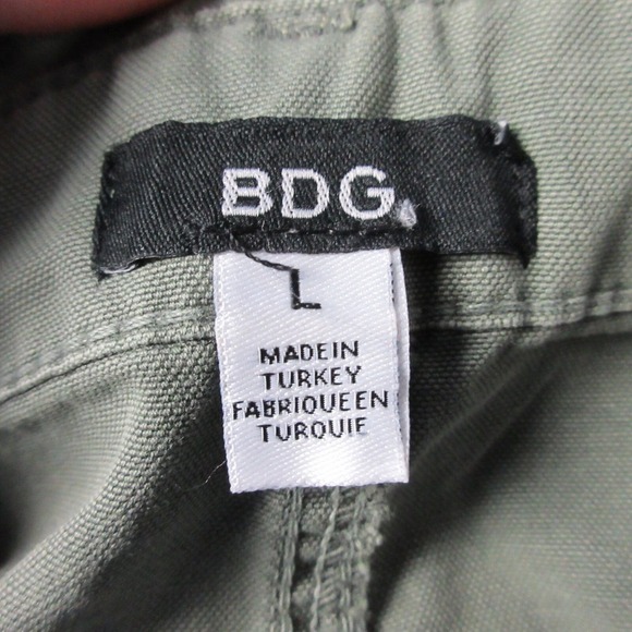 Urban Outfitter Denim Mini Skirt L Green Folded Waistband Cotton Preppy Y2K 318 - Picture 3 of 10